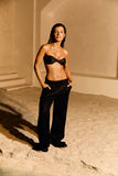 Calça Alfaiataria de Linho Golden & Glow Preto