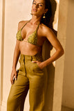 Calça Alfaiataria de Linho Golden & Glow Pistache