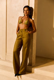 Calça Alfaiataria de Linho Golden & Glow Pistache