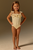 Maiô Infantil Floral Pérola