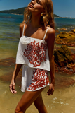Blusa Alcinha Off White com bordado Vermelho Clássico