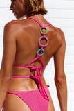 Top Cortininha Argolas Pink Glow - Coleção Back To Shine