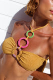 Top Meia Taça Argolas Yellow Shimmer - Coleção Back To Shine