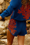 Shorts Marinho com bordado Vermelho Clássico