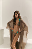 Pré-Venda! Kaftan de Seda Longo Mousse Wild Stone
