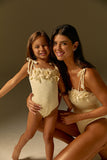 Maiô Infantil Floral Pérola