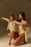 Maiô Infantil Floral Pérola