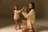 Camisa Tule Floral Pérola - Infantil