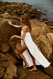 Reposição - Pré-Venda! Vestido Longo Off White com bordado Bege