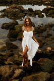 Reposição - Pré-Venda! Vestido Longo Off White com bordado Bege