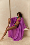 Kaftan de Seda Longo Fucsia Wild Stone