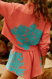 Reposição - Pré-Venda! Camisa Coral com bordado Turquesa