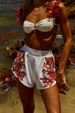 Shorts Off White com bordado Vermelho Clássico