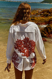 Shorts Off White com bordado Vermelho Clássico