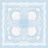 Lenço Cetim Seashells Sea Breeze Blue