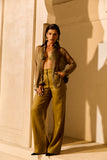Calça Alfaiataria de Linho Golden & Glow Pistache