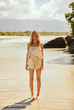Shorts Areia com bordado Bege