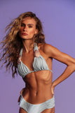 Top Triângulo Drapê Seashells Sea Breeze Blue