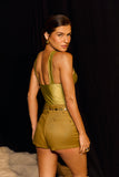 Mini Shorts Alfaiataria de Linho Golden & Glow Pistache