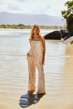 Pré-Venda! Calça Flare Areia com bordado Bege