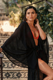 Saída De Praia Kaftan Preta