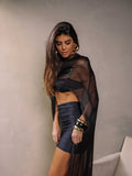 Pré-Venda! Blusa Capa Mullet Preto Wild Stone