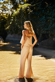 Pré-Venda! Calça Flare Areia com bordado Bege