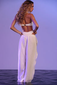 Calça Linho Seashells Pearl Off-White