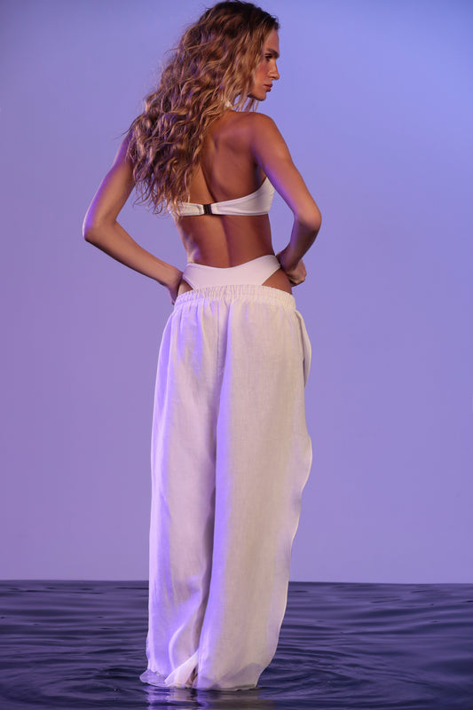 Calça Linho Seashells Pearl Off-White