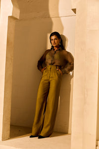 Calça Alfaiataria de Linho Golden & Glow Pistache