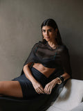 Pré-Venda! Blusa Capa Mullet Preto Wild Stone