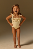 Maiô Infantil Floral Pérola