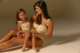 Maiô Infantil Floral Pérola