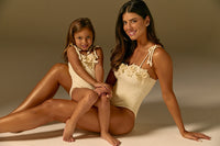 Maiô Infantil Floral Pérola