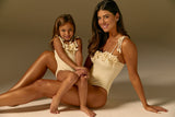 Maiô Infantil Floral Pérola