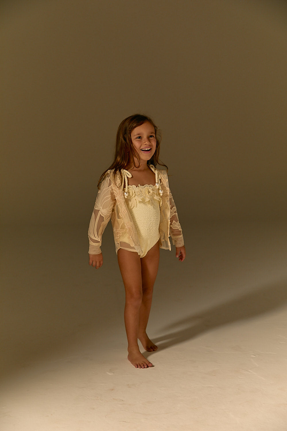 Camisa Tule Floral Pérola - Infantil