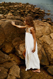 Reposição - Pré-Venda! Vestido Longo Off White com bordado Bege