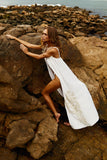Reposição - Pré-Venda! Vestido Longo Off White com bordado Bege