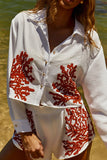 Reposição - Pré-Venda! Camisa Off White com bordado  Vermelho Clássico