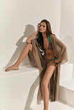 Pré-Venda! Kaftan de Seda Longo Mousse Wild Stone