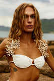 Top Meia Taça Off White - com alça Bege