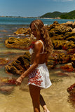 Shorts Off White com bordado  Vermelho Clássico