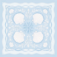 Lenço Cetim Seashells Sea Breeze Blue