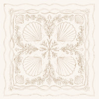 Lenço Cetim Seashells Pearl Off-White