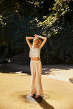 Pré-Venda! Calça Flare Areia com bordado Bege