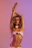 Lenço Cetim Seashells Shell Pink Blush