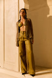 Calça Alfaiataria de Linho Golden & Glow Pistache