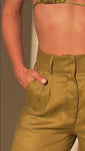 Stories de Calça Alfaiataria de Linho Golden & Glow Pistache