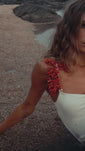 Stories de Maiô Off White - com alça Vermelho Clássico