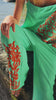 Pré-Venda! Calça Flare Turquesa com bordado Vermelho Clássico